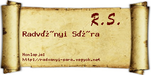 Radványi Sára névjegykártya