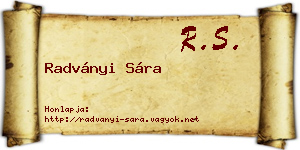 Radványi Sára névjegykártya