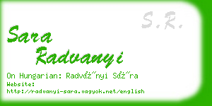 sara radvanyi business card